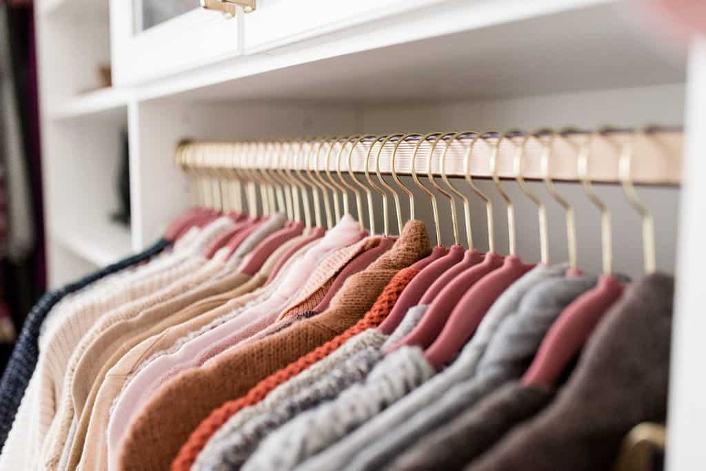 california closets custom walk in matching coat hangers