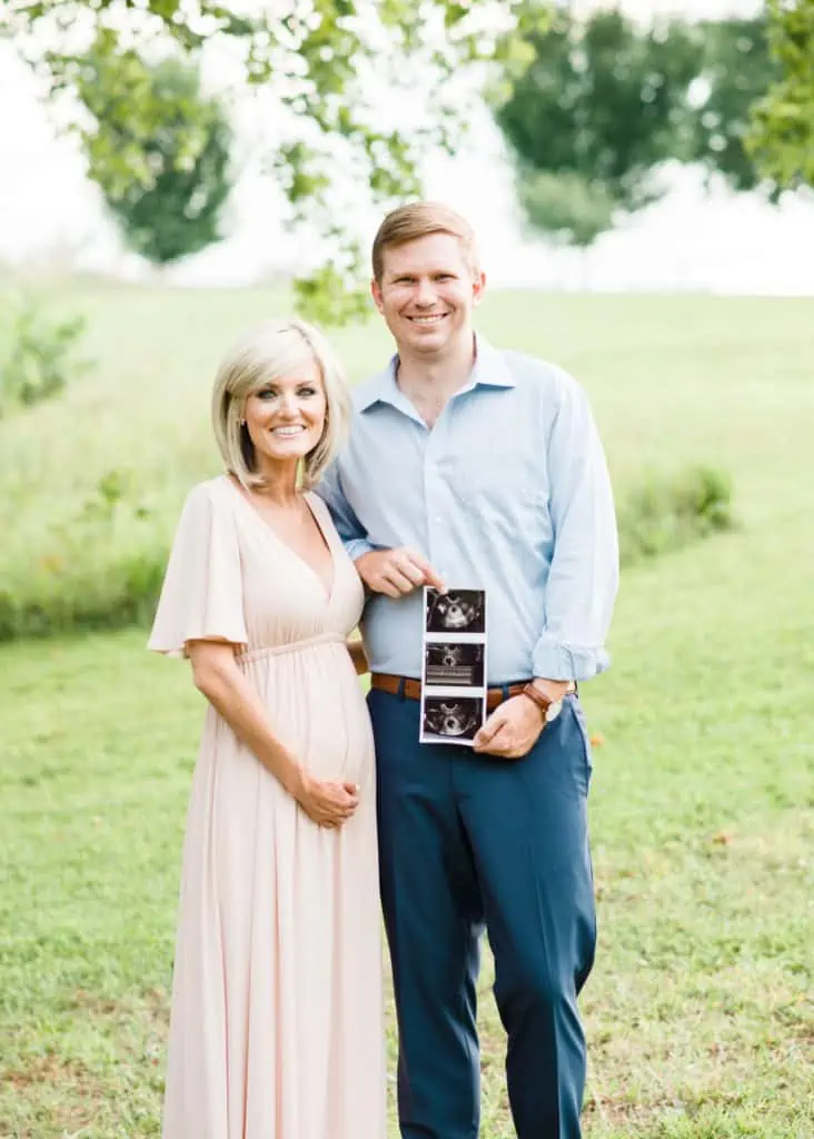 pregnancy announcement following successful first IVF treatment procedure