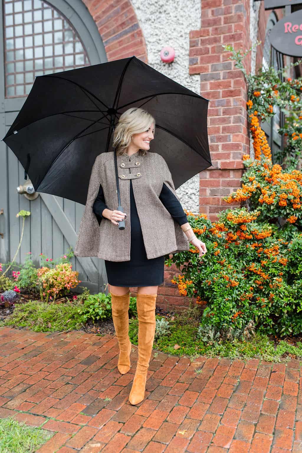 Cape Layered Sweater Dress