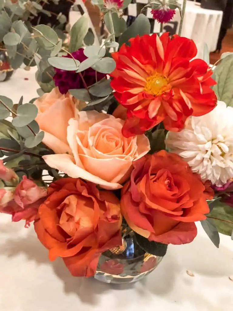 flower arrangement in vase on table
