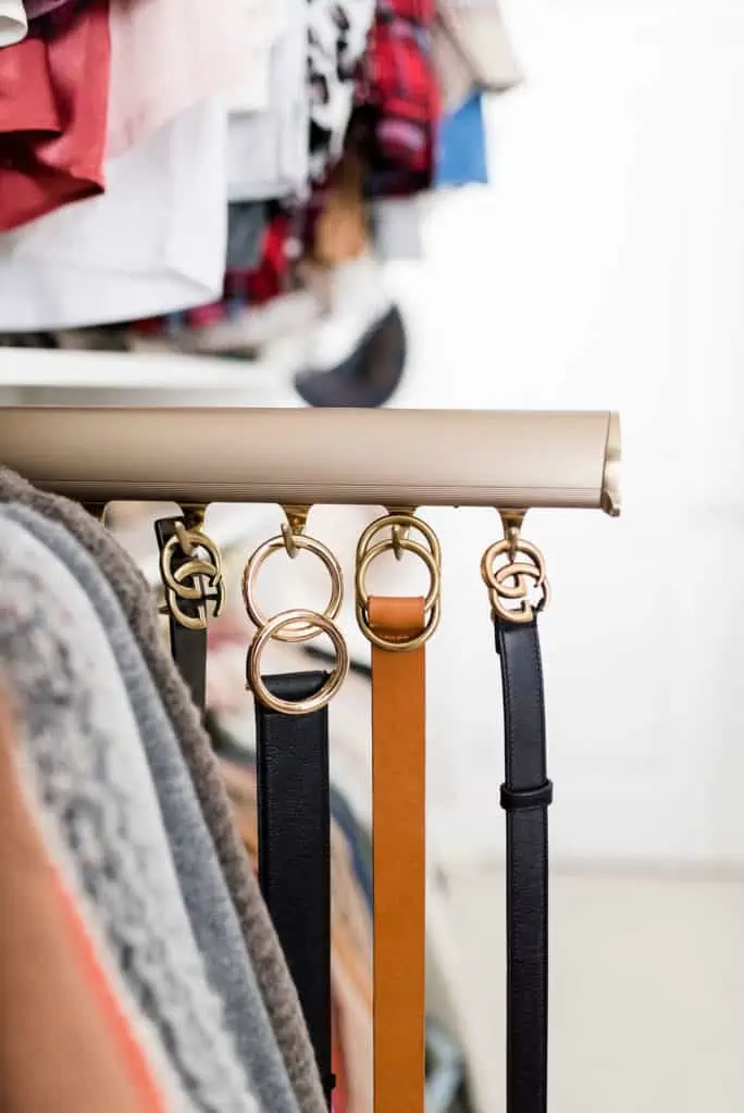 california closets custom walk in belt hanger