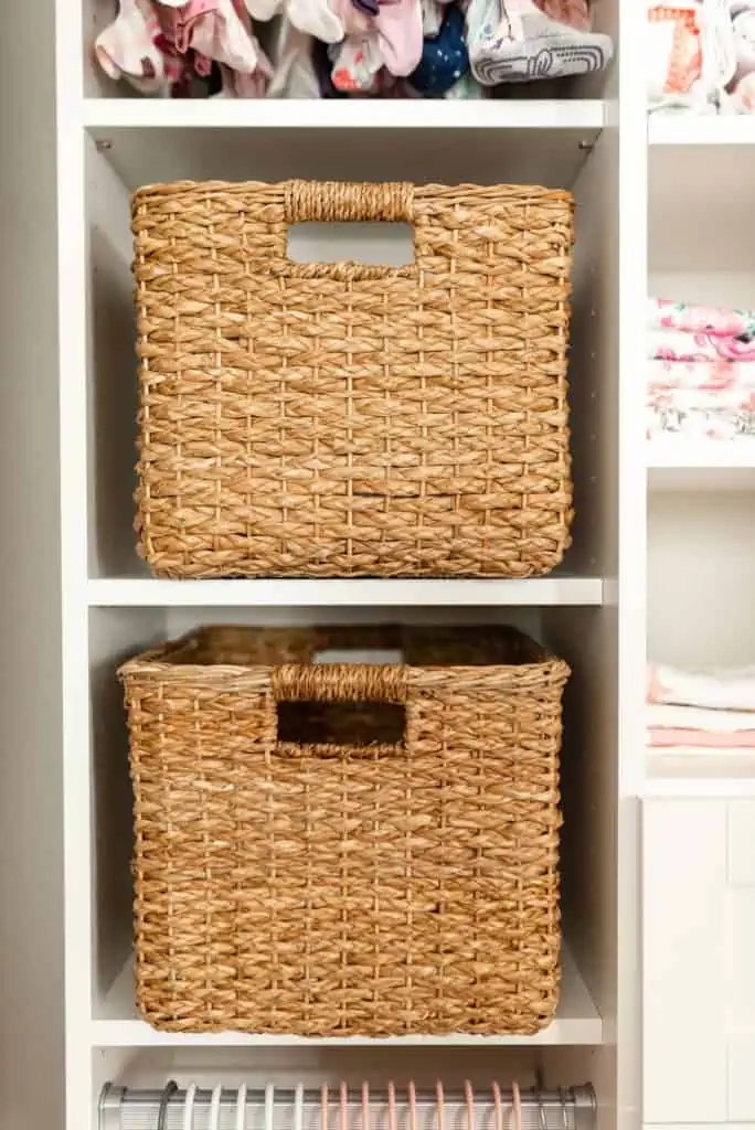 basket bins in california closets baby nursery closet