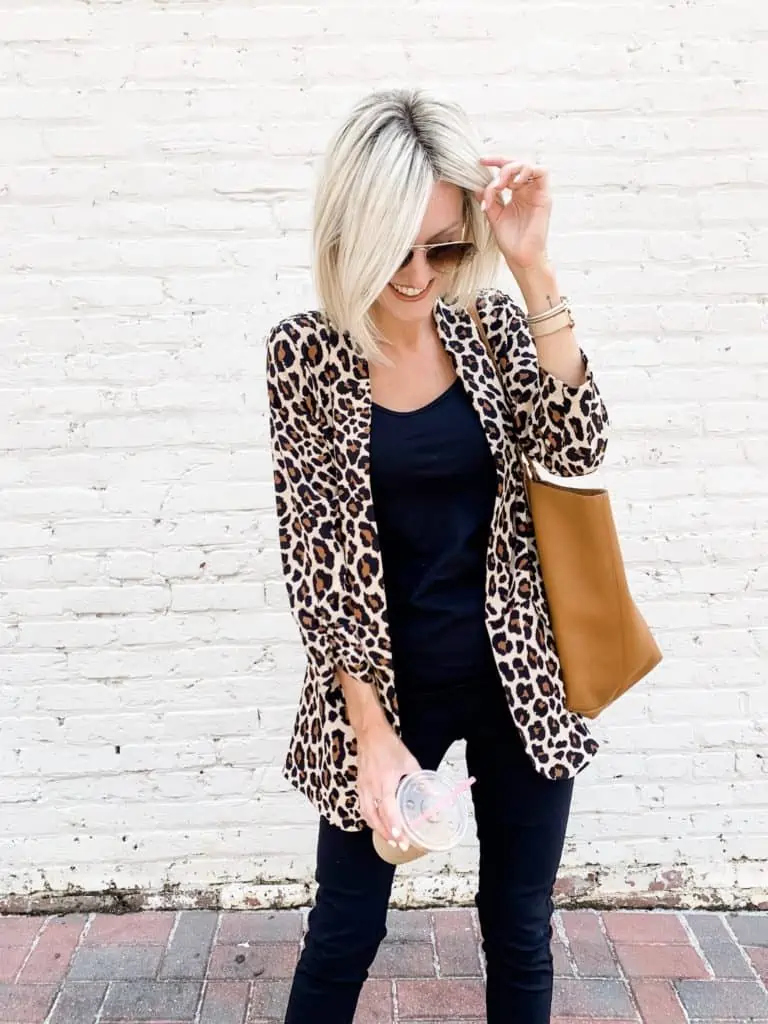 Leopard Print Blazer for Work - Loverly Grey