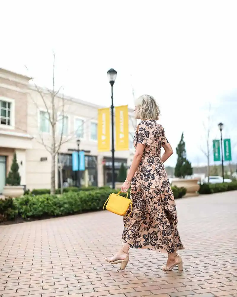 White dress with outlet yellow heels