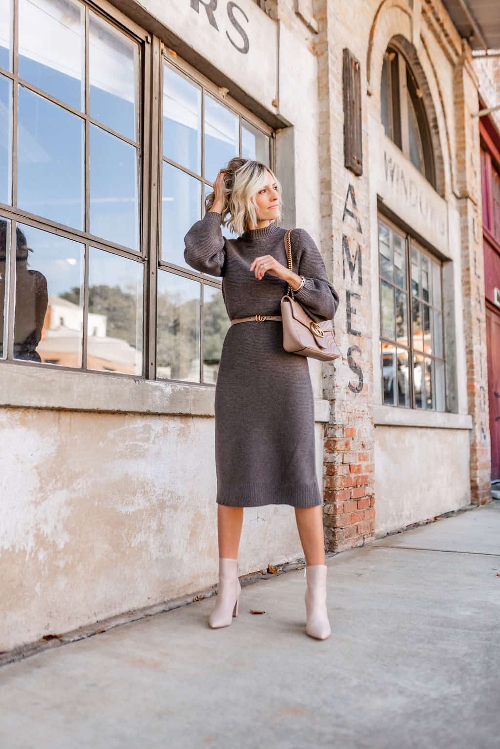 Styling a Midi Sweater DressWork Wear Wednesday Loverly Grey