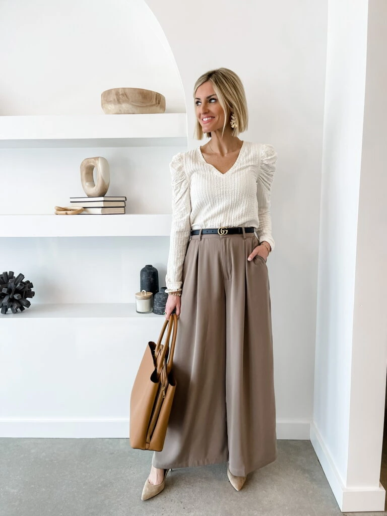 How to Style Wide-Leg Pants for Work - Loverly Grey